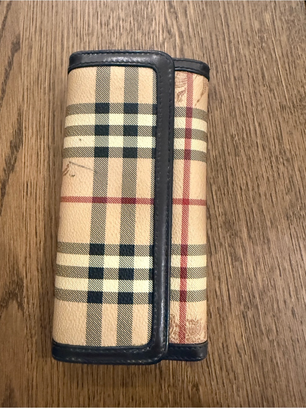 Burberry Beige Nova Check Leather Trim Wallet - Picture 1 of 3